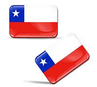 SkinoEu® 2 x 3D Autocollants Drapeau Chili Chilien F 185
