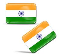SkinoEu® 2 x 3D Autocollants Drapeau Inde Indien F 196