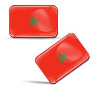 SkinoEu® 2 x 3D Autocollants Drapeau Maroc Marocain F 201