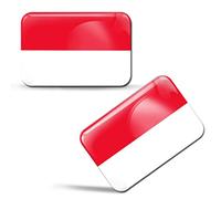 SkinoEu® 2 x 3D Autocollants Drapeau Monaco F 213