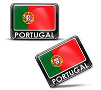 SkinoEu® 2 x 3D Autocollants Drapeau Portugal Portugais F 170