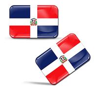 SkinoEu® 2 x 3D Autocollants Drapeau République Dominicaine Dominicain F 212