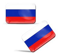 SkinoEu® 2 x 3D Autocollants Drapeau Russie Fédération Russe F 119