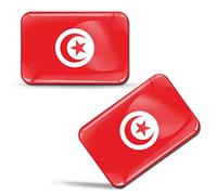 SkinoEu 2 x 3D Autocollants Drapeau Tunisie Tunisien F 209 Z