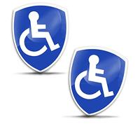 SkinoEu 2 x 3D Gel Autocollants Silicone Accès Fauteuil Roulant Handicapé Personne Mobilité Réduite Plaque Voiture Moto Vélo Ordinateur Tablette KS 120