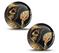 SkinoEu 2 x 3D Gel Silicone Autocollants Crâne Tête de Mort Skull Carte de Poker Stickers pour Voiture Auto Moto Vélo Téléphone Ordinateur KS 17