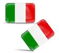 SkinoEu® 2 x Autocollants 3D Gel Résine Stickers Drapeau Italien Italia Italy Pour Voiture Moto Fenêtre Porte Casque de Scooter Skateboard Vélo PC Ordinateur Portable Tablette Tuning F 29