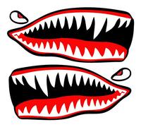 SkinoEu® 2 x Autocollants De Décalcomanie Stickers Vinyle Dents De Requin Shark Bateau Canoë Kayak Car Voiture Fenêtre Porte Auto Moto Casque Vélo B 64