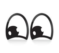 SkinoEu® 2 x Autocollants Stickers Vinyle Vintage Rétro Paire Yeux Casque Cartoon Eyes Automobile Décoration Car Voiture Camion Fenêtre Porte Auto Moto Vélo Tuning B 77