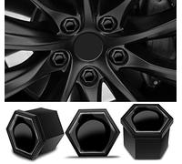 SkinoEu 20 Pièces Capuchons D'écrou de Roue Couvre d'écrou de Boulon de Roue Couvre-écrous de Hexagonaux avec Ensemble D'outils de Retrait pour Voiture 17mm Noir NC 1