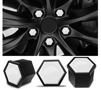 SkinoEu 20 Pièces Capuchons D'écrou de Roue Couvre d'écrou de Boulon de Roue Couvre-écrous de Hexagonaux avec Ensemble D'outils de Retrait pour Voiture 17mm Blanc NC 5