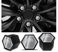 SkinoEu 20 Pièces Capuchons D'écrou de Roue Couvre d'écrou de Boulon de Roue Couvre-écrous de Hexagonaux avec Ensemble D'outils de Retrait pour Voiture 17mm Argent NC 6