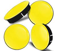 SkinoEu® 4 x 60mm ABS Plastique 3D Cache-Moyeu Capuchons de Centre Enjoliveurs de Roue Voiture Cache Moyeux Jante Universel Cache-Moyeux Jaune C 11