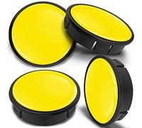 SkinoEu 4 x 60mm ABS Plastique 3D Gel Silicone Cache-Moyeu Capuchons de Centre Enjoliveurs de Roue Voiture Cache Moyeux Jante Universel Jaune CX 69