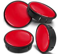 SkinoEu® 4 x 60mm ABS Plastique 3D Gel Silicone Cache-Moyeu Capuchons de Centre Enjoliveurs de Roue Voiture Cache Moyeux Jante Universel Cache-Moyeux Noir Rouge CX 5