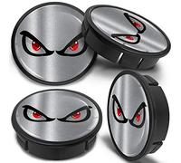 SkinoEu® 4 x 60mm ABS Plastique 3D Gel Silicone Cache-Moyeu Capuchons de Centre Enjoliveurs de Roue Voiture Cache Moyeux Jante Universel Cache-Moyeux Noir Argent No Fear CX 8