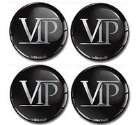SkinoEu® 4 x 60mm Autocollant 3D Silicone Cache-Moyeu Capuchons de Centre Enjoliveurs de Roue Voiture Cache Moyeux Jante Universel Cache-Moyeux Logo VIP A 6360
