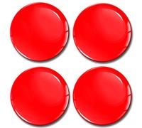 SkinoEu® 4 x 60mm Autocollant 3D Silicone pour Cache-Moyeu, Enjoliveurs, Centre de Roue Caches Emblème Couleur Rouge A 1060