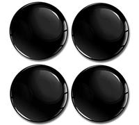 SkinoEu 4 x 68mm Autocollant 3D Silicone Universel pour Cache-Moyeu Enjoliveurs Centre de Roue Caches Emblème Noir A 768