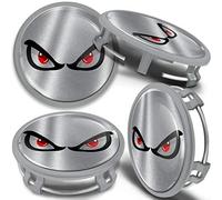 SkinoEu 4 x 75mm Cache-Moyeu Capuchons de Centre Enjoliveurs de Roué Voiture Cache Moyeux Jante Alliage Cache-Moyeux Compatible avec Numéro de Pièce B66470207 / B66470200 Argent No Fear cms 14