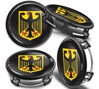 SkinoEu 4 x 75mm Enjoliveur Cache Moyeux Capuchon Compatible avec Mercedes Centre de Roue pour Alliage Jantes B66470207 / B664702003 Drapeau de l'Allemagne CM 77