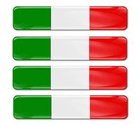 SkinoEu® 4 x Autocollants 3D Gel Résine Stickers Drapeau Italien Italia Italy Pour Voiture Moto Fenêtre Porte Casque de Scooter Skateboard Vélo PC Ordinateur Portable Tablette Tuning F 13