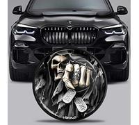 SkinoEu Badge de Capot Avant et pour Coffre Compatible avec BMW Embleme 82 mm 51767288752 Crâne Noir EX 14