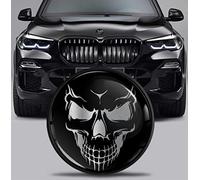 SkinoEu Badge de Capot Avant et pour Coffre Compatible avec BMW Embleme 82 mm 51767288752 Noir Crâne EX 2