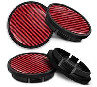 SkinoEu Compatible avec Cache-Moyeu VW 5G0601171XQI 66mm Capuchons de Centre Enjoliveurs de Roué Jante Voiture Rouge CR 13