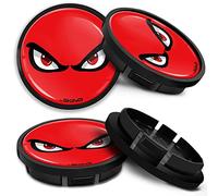 SkinoEu Compatible avec Cache-Moyeu VW 5G0601171XQI 66mm Capuchons de Centre Enjoliveurs de Roué Jante Voiture Rouge CR 9