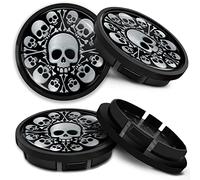 SkinoEu Compatible avec Cache-Moyeu VW 5G0601171XQI 66mm Capuchons de Centre Enjoliveurs de Roué Jante Voiture CR 10