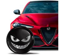 SkinoEu Compatible avec L'emblème Alfa Romeo pour Capot Avant, Emblème de Coffre Arrière 74 mm Giulietta 940 Mito 156 147 159 GT Brera Spider 939 Argent Noir EA 19
