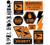 SkinoEu Lot de 11 autocollants réfléchissants - Sécurité autocollante - 24 heures - Surveillance de caméra CCTV - Système d'alarme - Panneau D 5
