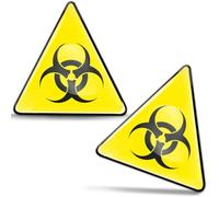 SkinoEu® Lot de 2 autocollants 3D en gel silicone - Attention : avertissement haute tension - Panneau d'avertissement - Zone de danger - Panneau d'avertissement - Haute tension - Biohazard - KS 128