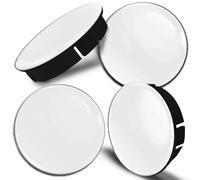 SkinoEu® Lot de 4 Cache-Moyeux Enjoliveurs en Silicone - 60 mm - Blanc - C 55