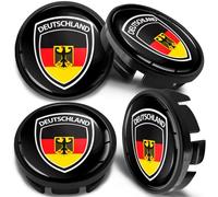 SkinoEu Lot de 4 Enjoliveur Cache Moyeux Capuchon de Centre de Roue 65 mm, Compatible avec VW Enjoliveurs 3B7 601 171 / 6U7 601 171 Drapeau Allemand Aigle Allemand CV 78