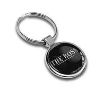SkinoEu® Nickel Métal Porte-clés Boite Cadeau Personnalisable Accessoires pour Homme et Femme The Boss Argent Emblème KK 174 Z*