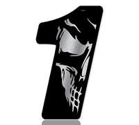 SkinoEu Numéros de dossard voiture moto vinyle autocollant crâne tête de mort noir argent autocollant crâne moto motocross Motorsport Racing Numéro Tuning 1N 251