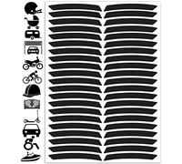 SkinoEu® Set de 42 PVC Grande Visibilité Autocollant Jante Réfléchissants Visibilité de Nuit, Sécurité Stickers Vélo, Casque, Poussette, Jouets, Caravane, Rouleau, Le Bateau D 38