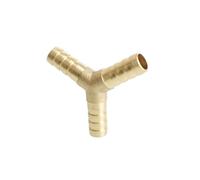 SKINPA Répartiteur de Tuyau d'eau Jardin, connecteur, 4 5 6 8 10 12 14 16 19 25 mm, Queue en Laiton barbelé, coude Droit, Croix Y, raccord 2/3/4 Voies(Gold Y Shape,10MM-5 PCS)
