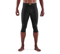 Skins Collants thermiques 3/4 de qualité supérieure pour homme - Améliore la circulation sanguine, réduit les douleurs pour la course, la randonnée et les entraînements - L - Noir