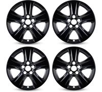 Skins de roue noirs brillants compatibles avec Toyota RAV4/RAV4 hybride 2019-2024 ; lot de 4 pièces ; 43,2 cm