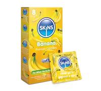 Skins Sexual Health Multipack de préservatifs à saveur de banane. Aucune odeur de latex et lubrification supplémentaire pour un maximum de confort, incolore-12 pièces (lot de 1)