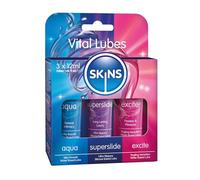 SKINS Vital - Ensemble de trois tubes de gel lubrifiant comprenant un lubrifiant à base d'eau, un lubrifiant au silicone, un lubrifiant stimulant - Ensemble de lubrifiants vital