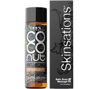 Skinsations - Huile corporelle parfumée - Épices de noix de coco - Huile de noix de coco 100 % fractionnée - Huile parfumée pour la peau après rasage