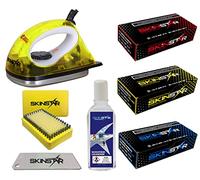 SkinStar Démarreur Ski Cire Kit, Fer de fartage Brosse hydrocarbonwachs 7 éléments
