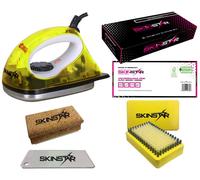 SkinStar Démarreur Ski Cire Set , Fer à Repasser en Brosse 5-teilig Jaune