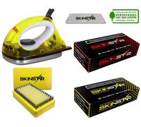 SkinStar Démarreur Ski Cire Set ,Fer à Repasser en Brosse Hydrocarbonwachs Jaune