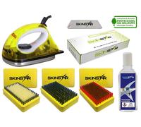 SkinStar Démarreur Ski Cire Set Fer à Repasser en Brosses Naturel Nettoyeur 7pcs