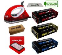 SkinStar Démarreur Ski Cire Set ,Fer de Fartage Brosse Hydrocarbonwachs 7-teilig